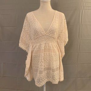 Never worn! Target Deep V Beige Lace Cover-Up
